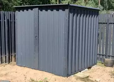 Хозблок для газонокосилки и квадроцикла в графитовом цвете в дер. Шепелево, Лебяженское г.п, Ломоносовский р-н, Ленинградская обл.