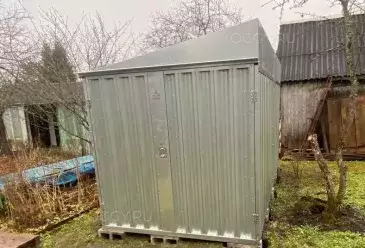Хозблок для садовой техники и инвентаря в цинковом цвете в дер. Языково, Дмитровский мун.окр, МО